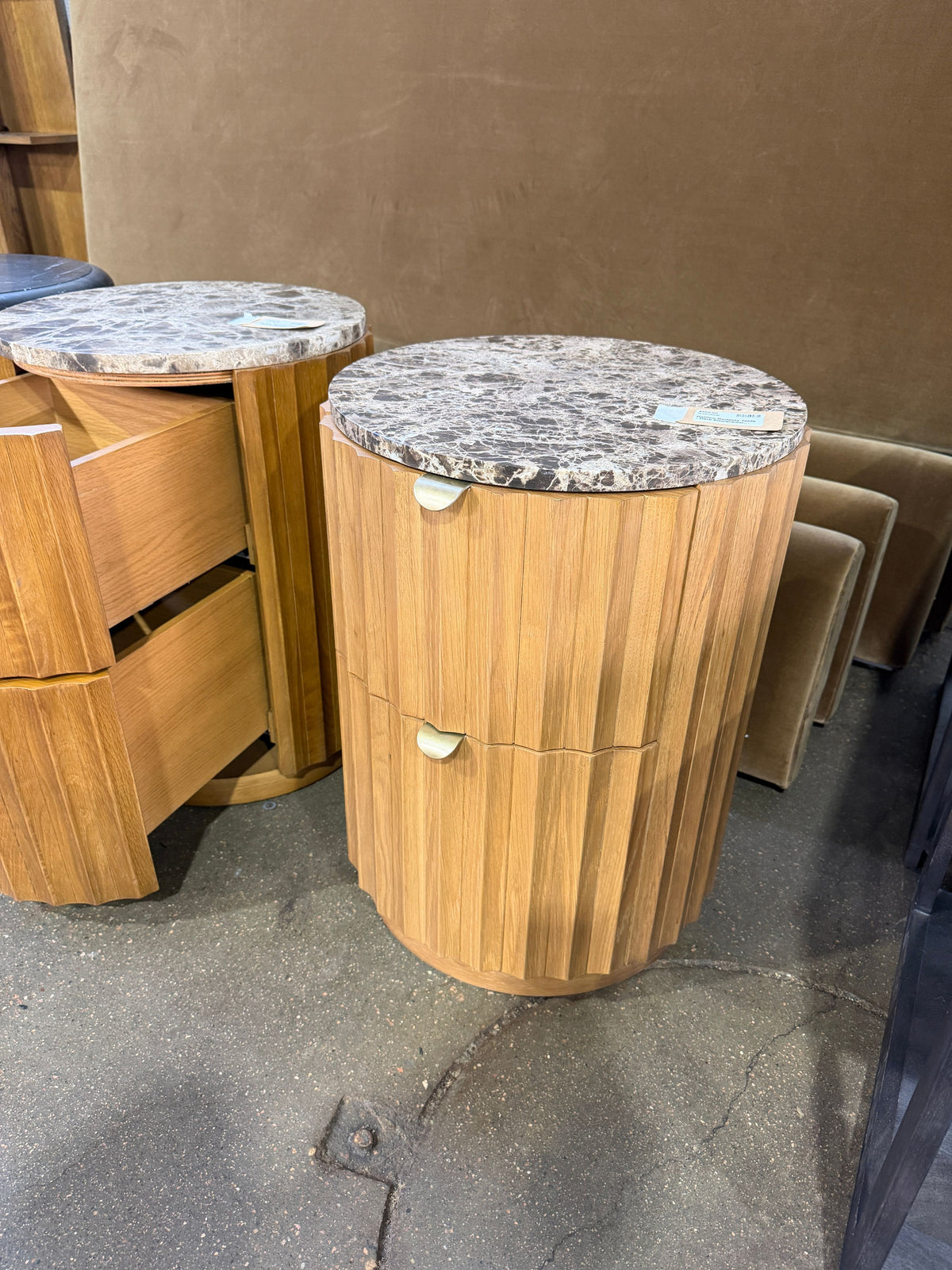 Railton Bedside Table - Dark Emperador Marble - Image 2