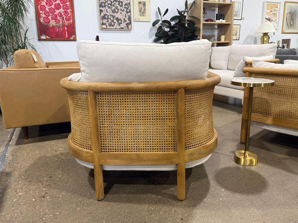 Sydney Cane Armchair - Washed Linen Flax - Image 5