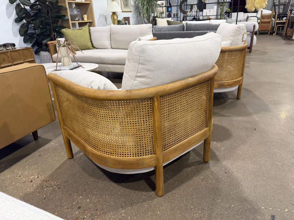 Sydney Cane Armchair - Washed Linen Flax - Image 6
