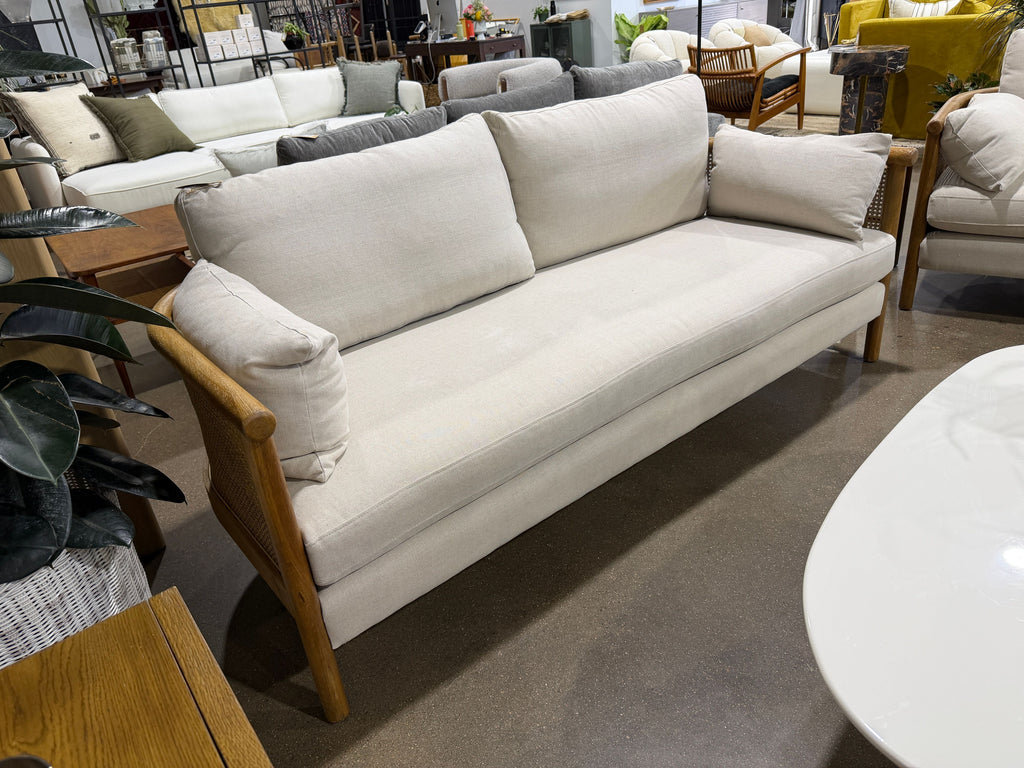 Sydney Cane Sofa - Washed Linen Flax - Image 3