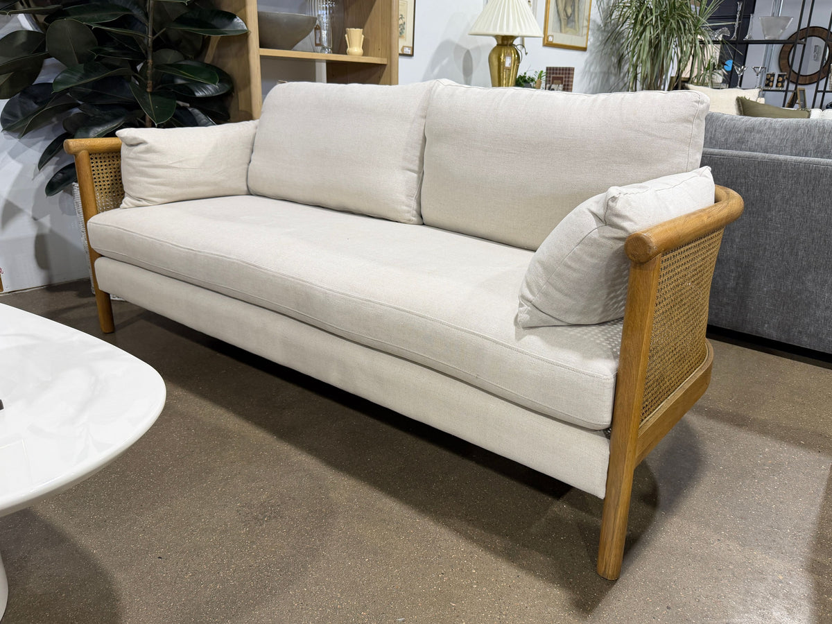 Sydney Cane Sofa - Washed Linen Flax - Image 4