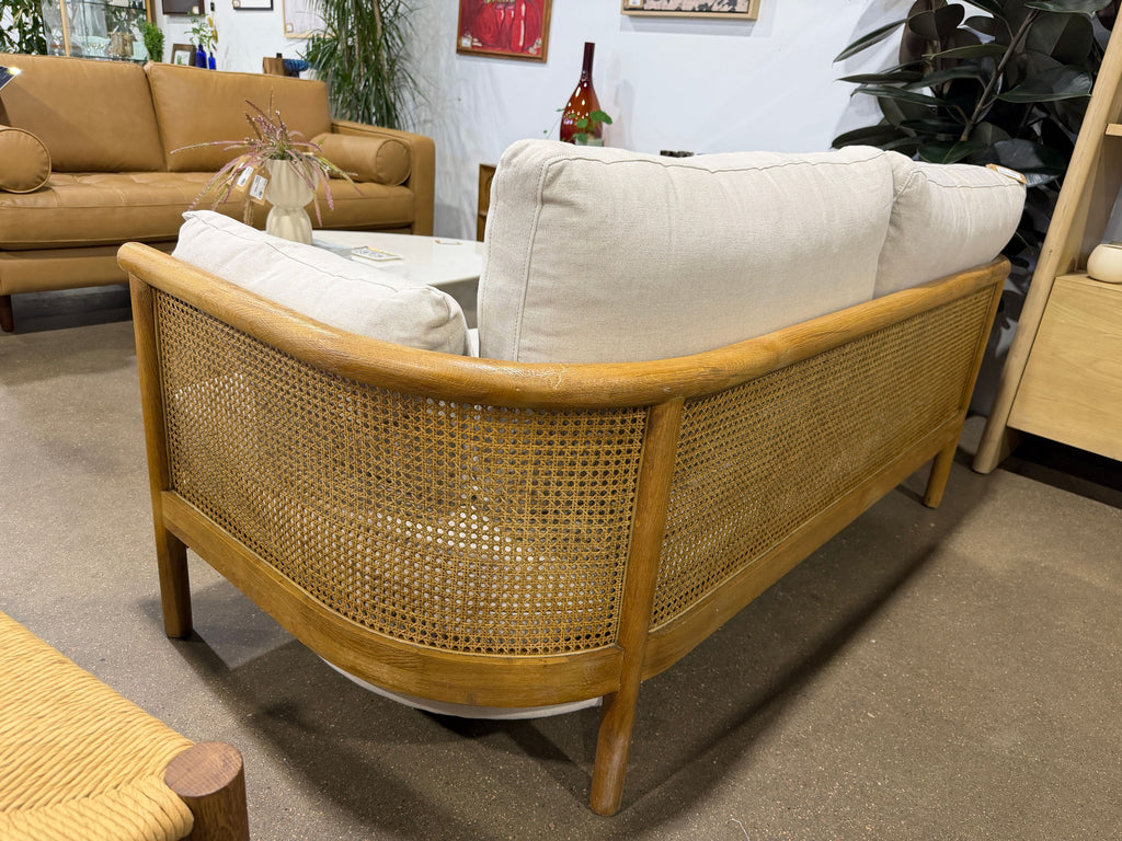 Sydney Cane Sofa - Washed Linen Flax - Image 5