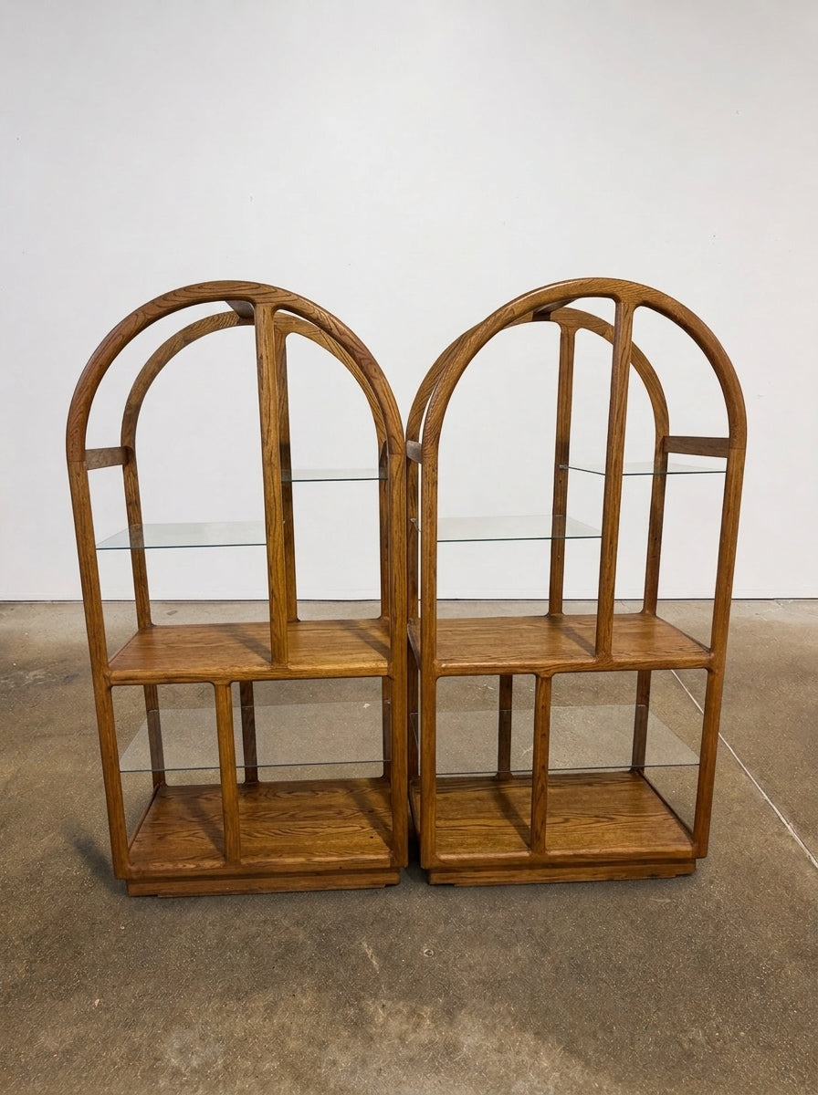 Vintage Mid-Century Oak Etagere Bookshelf - Image 1