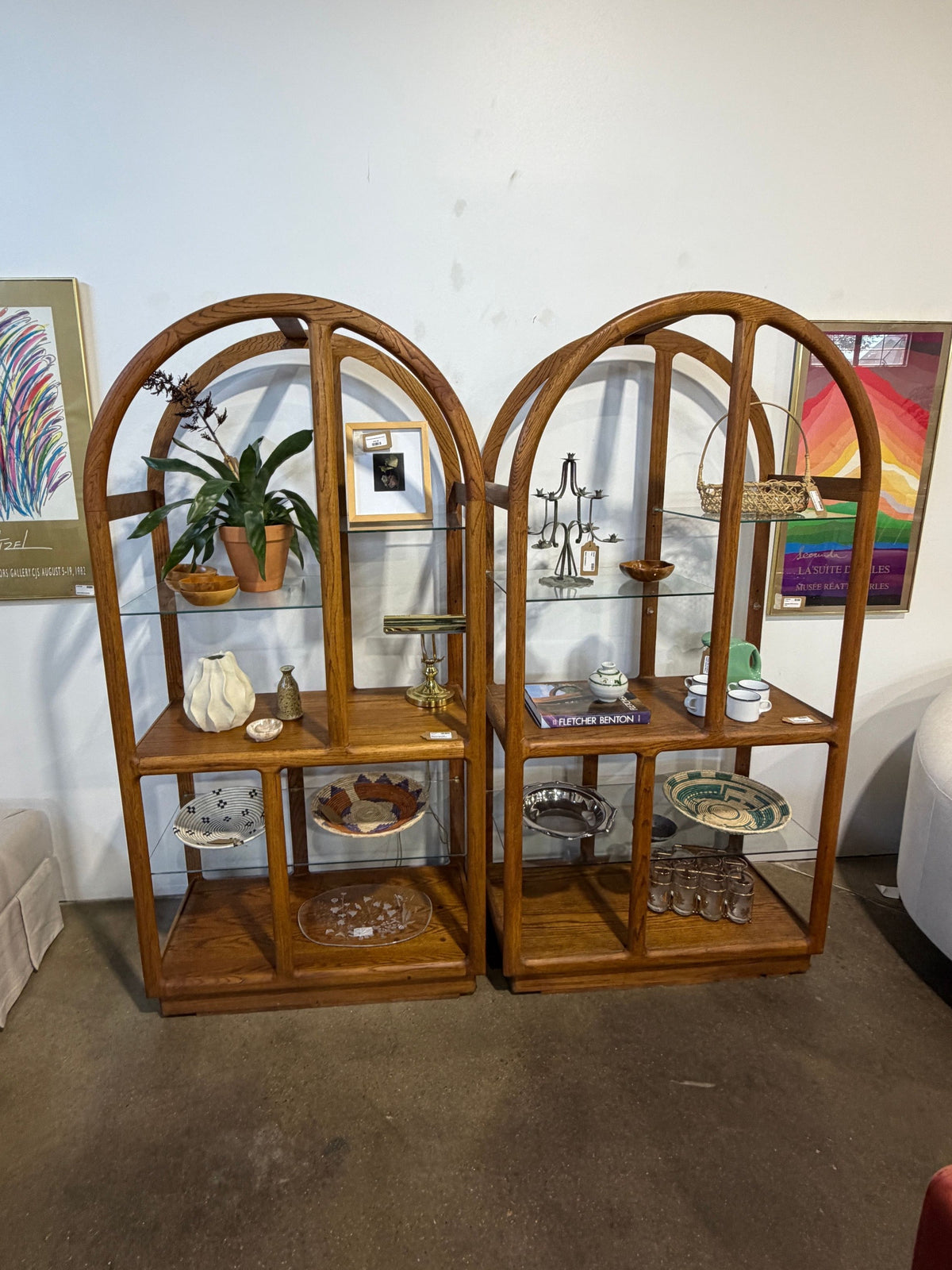 Vintage Mid-Century Oak Etagere Bookshelf - Image 2