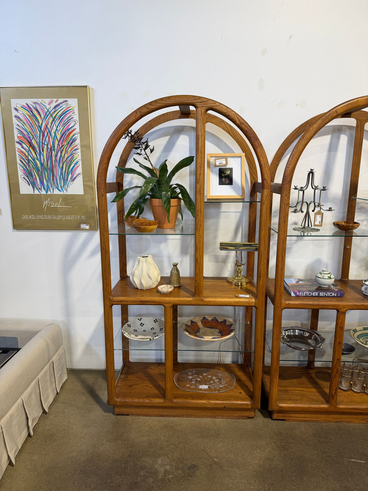 Vintage Mid-Century Oak Etagere Bookshelf - Image 3